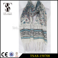 100% polyester plain weave scarf silk feel comfortable scarf with long tassel